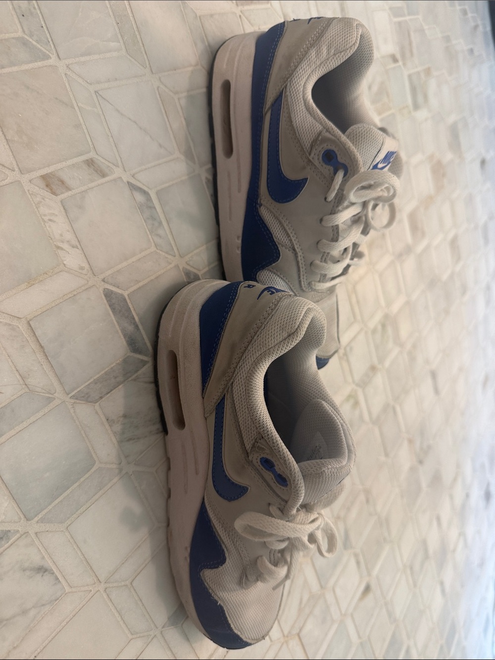 Nike Kids Sneakers in Light Gray and Royal Blue